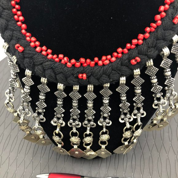 Afghan Tribal Ethnic Necklace, Bib Necklace, Ethnic Jewelry, Boho Necklace - Picture 10 of 10